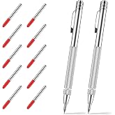 Glieskir 2-Pack Tungsten Carbide Scriber Set with Magnet and 10 Tips | Magnetic engraving pens with 10 replacement carbide tips for marking glass, ceramic, sheet metal and other hard surfaces