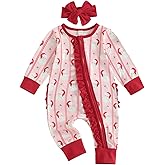 Ayalinggo My First Christmas Baby Girl Outfit Newborn Girl Ruffle Christmas Romper Santa Onesie Fall Winter Baby Clothes