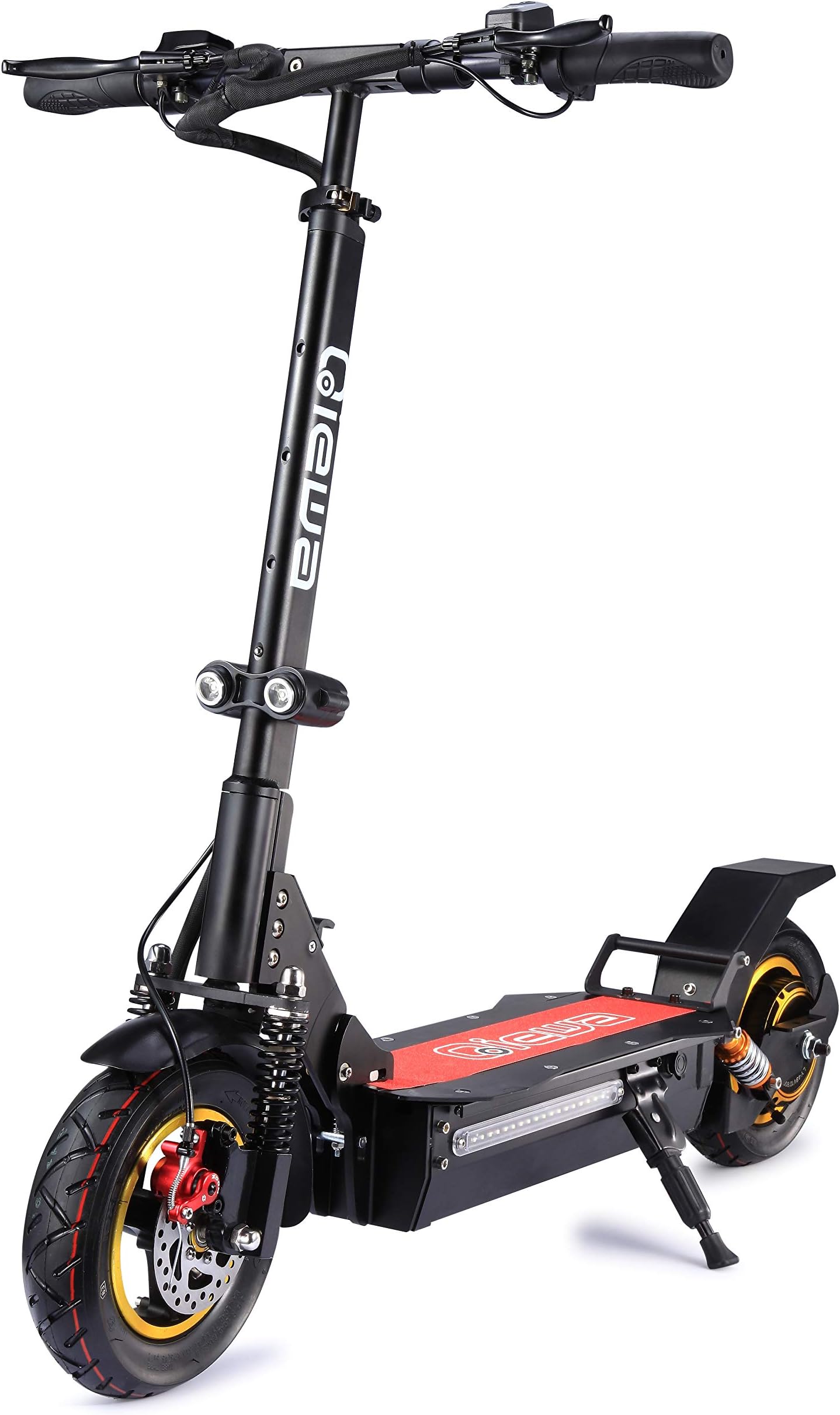 QIEWA Q1Hummer Electric Scooter Max Speed 37MPH Max Drive Distance 68 Miles | 48Volts+26AH Battery 10 inch Pneumatic tire 800Watts Motor Double Disc Brakes