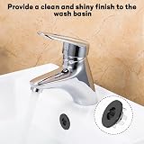 Bansusu 2Pcs Black Overflow Ring Sink Cover Round Bath Kitchen view 6
