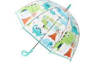 MRTLLOA Kids Clear Bubble Umbrella with an Easy Grip Curved Handle, Safety Transparent Dome Bubble Umbrella for Toddler Boys Girls