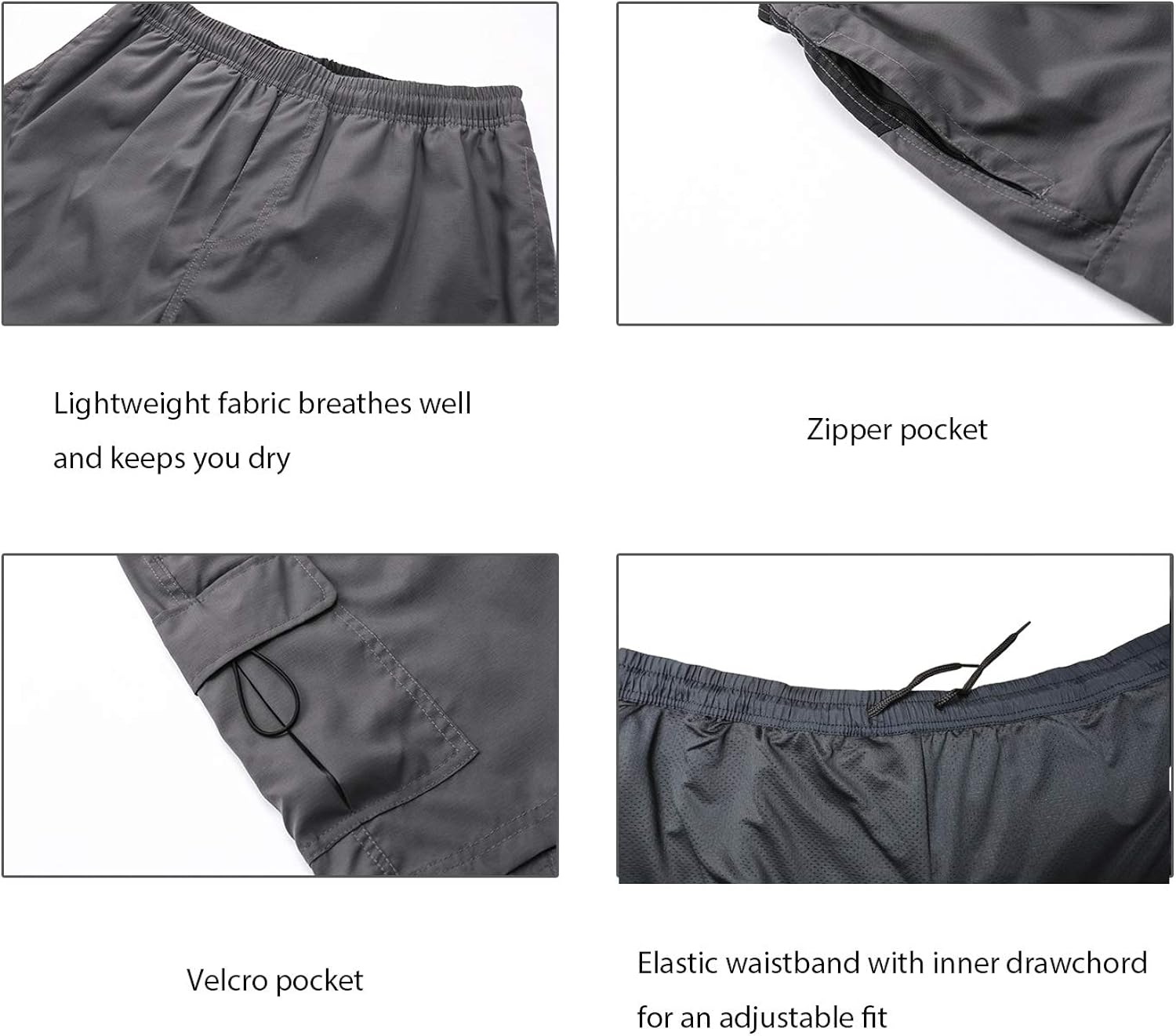 EZRUN Men's 3D Padded Mountain Bike Shorts Lightweight MTB Cycling Shorts: Clothing