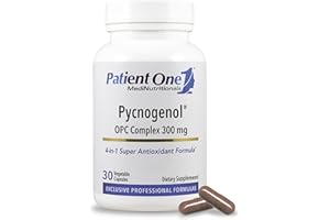 Patient One Pycnogenol OPC Complex 300mg | Supplement to Support Vascular Health and Healthy Aging* | French Maritime Pine Bark and More | 30 Capsules