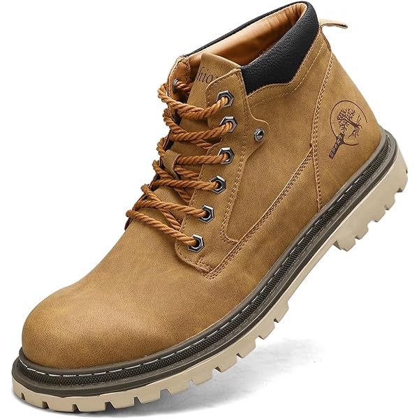 Izod Men\'s Brown Moc Toe Lace-Up Work Boot with Tan Sole Izod Mens Boots Brown Lace Up Memory Foam Padded Collar  main image 4