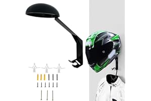 BELIEFLUO Motorcycle Helmet Wall Mount, Multifunctional Motorcycle Helmet Holder, Heavy Duty Steel Hanger Wall Mount, Helmet Rack for Bike/Baseball/Football/Rugby/Skiing and Other Caps, Black