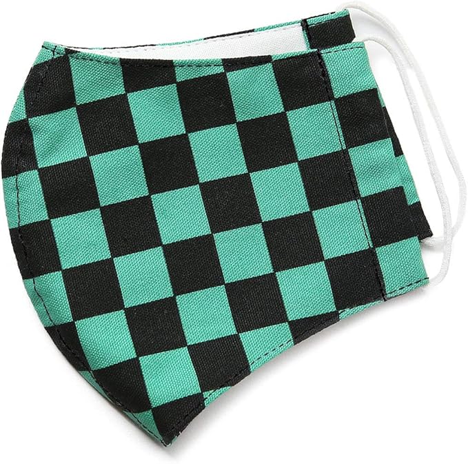 amazon co jp ニナーズ マスク 子供用 日本製 洗える 鬼滅の刃 布マスク ガーゼ 在庫あり 夏 通気性 立体 子ども用 こども キッズ 大きめ 小さめ 水洗い可能 ma m 03 市松模様 緑 黒 服 ファッション小物