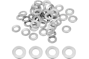 PATIKIL 304 Stainless Steel Flat Washers, 100 Pack M4x8mm Belleville Spring Disc Washer Conical Knurled Metric Gasket for Automotive Industrial Construction