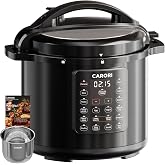 12-in-1 Electric Pressure Cooker 8 Quart, 1200W olla de presion Multi-Cooker with Stainless Steel Pot, Slow Rice Cooker, Saute, Steamer, Yogurt &amp; Food Warmer, Delay Timer, Black