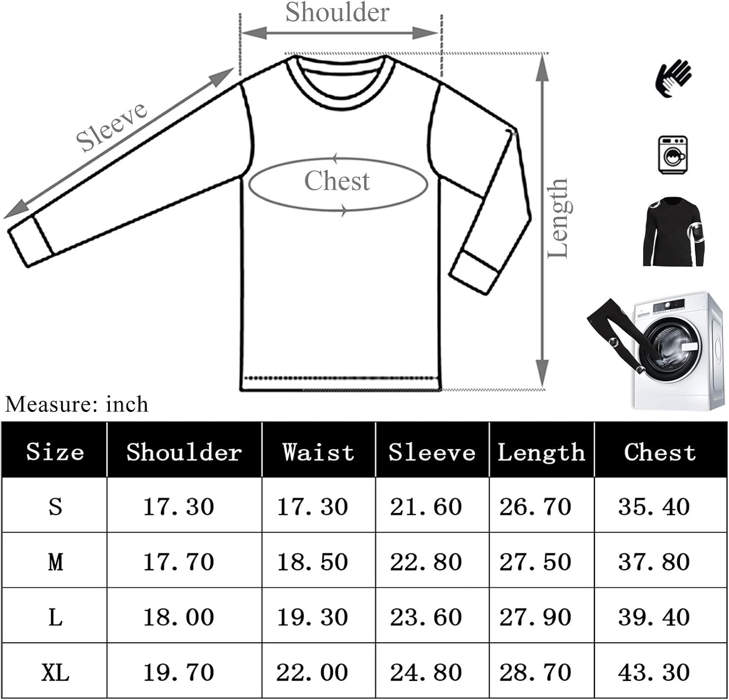 FERNIDA Insulated Heating Underwear Washable USB Electric Heated Thermal Long Sleeve T Shirts or Pants(Battery Not Included) at  Men’s Clothing store