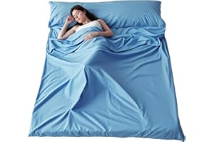 Wind Tour Sleeping Bag Liner Adult Sleep Sack Lightweight Portable Travel Sheets for Hotel Double Sleeping Bag Liners for Camping Backpacking Hotels