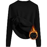 ZESICA Women's Fleece Sherpa Lined Sweater 2026 Winter Thermal Shirts Long Sleeve Mock Neck Slim Fitted Pullover Tops