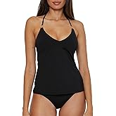 Trina Turk Women's Monaco V-Neck Tankini, Adjustable, Tie Back, Swimsuit Tops