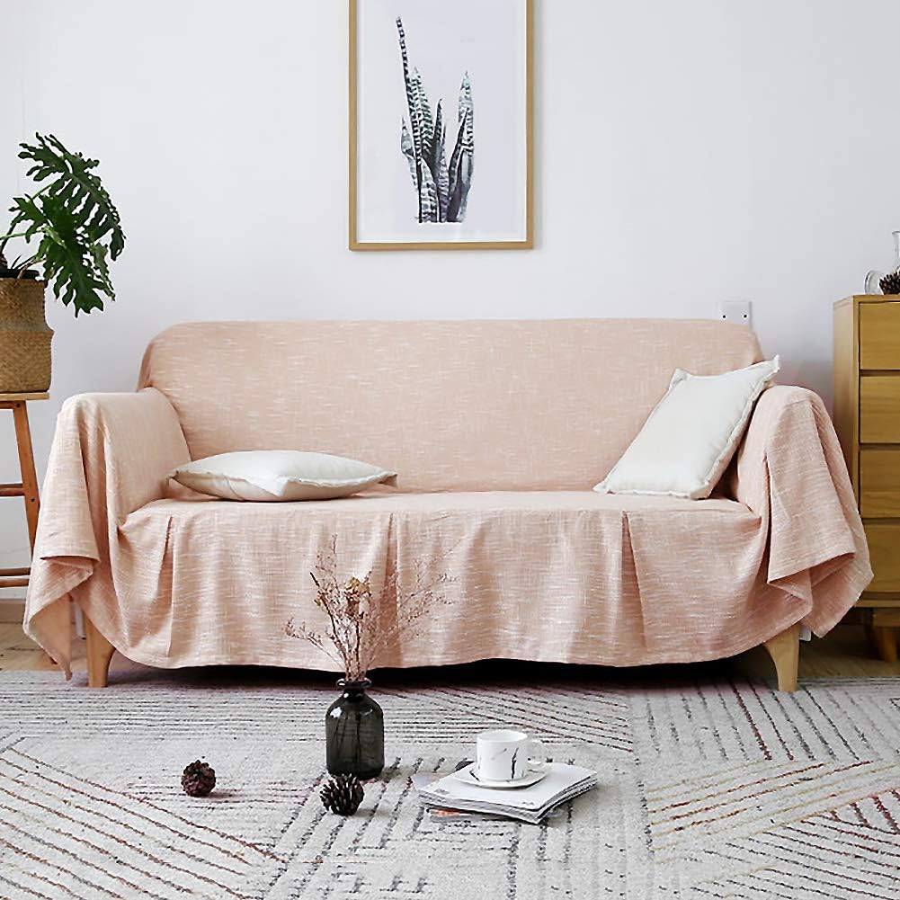 ZPEE 1piece Cotton & Linen Sofa Slipcover Throw, Full Cover Sofa Dust