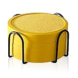 Absorbent Coasters for Drinks With Holder - 6