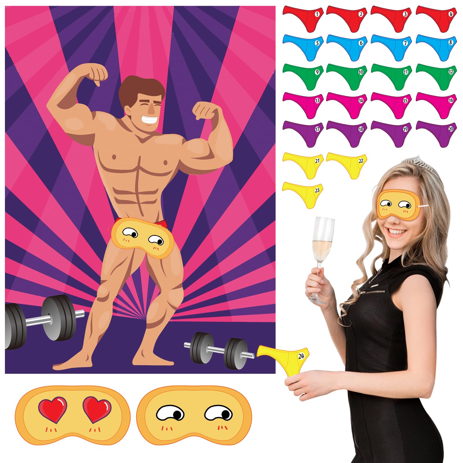 MIAHART Hen Night Party Large Size Poster 24 Player Bridal Bachelorette Party Hen Do Accessories