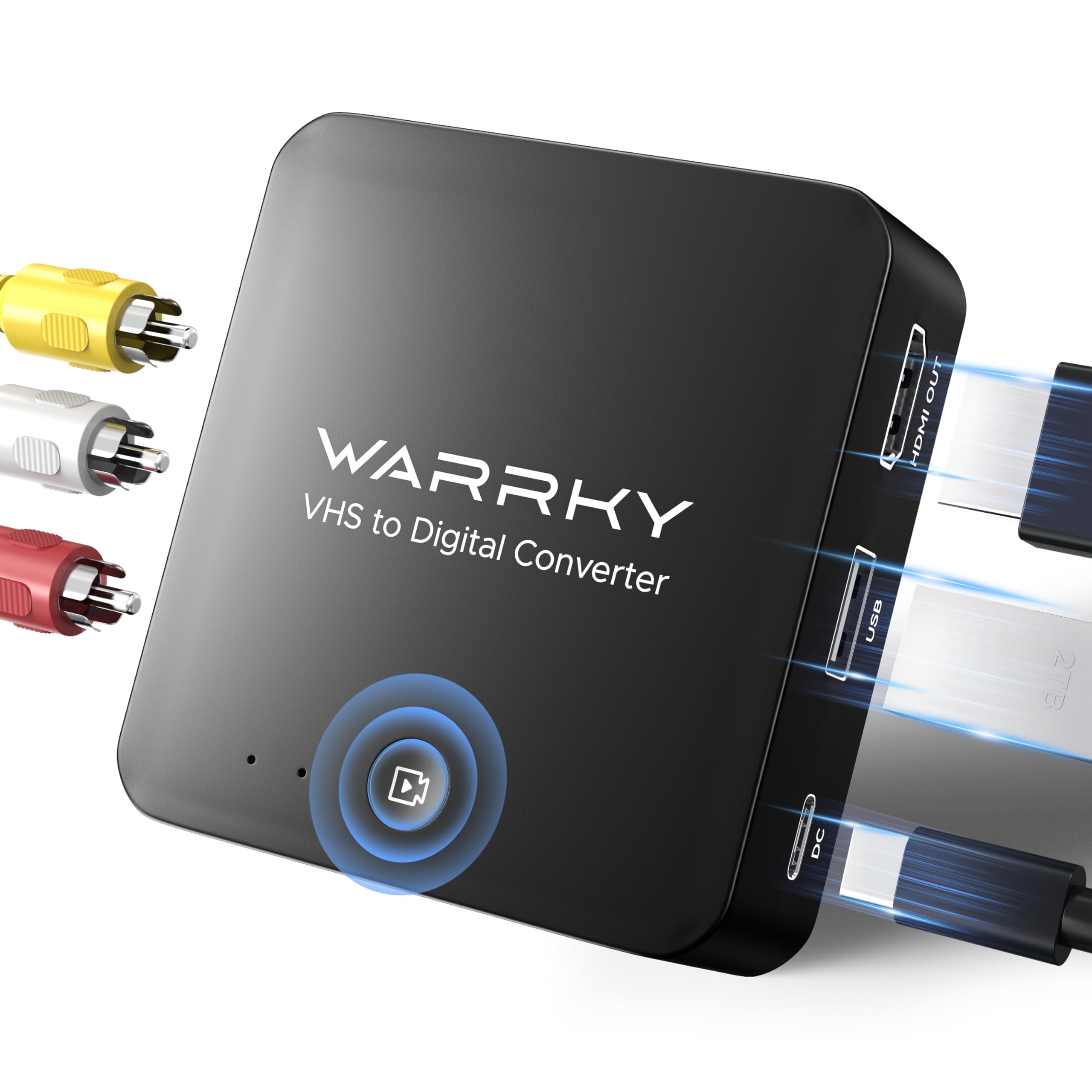Photo 1 of Warrky VHS to Digital Converter, RCA to HDMI Converter with Standalone Recording (No PC Needed, No Software Needed), Record VHS, PS/PS2/PS3, VCR, Hi8, Camcorder and More RCA/AV Devices to Digital