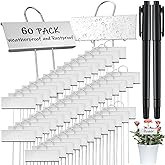 Maitys 62 Pcs Metal Garden Markers Plant Label Stakes Outdoor Weatherproof 10.6 Inch Stainless Steel Nursery Tags Bulk with Pens (Silver Label with Black Ink)