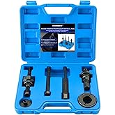DASBET Power Steering Pump Pulley Removal Tool | Power Steering Pump Pulley Puller/Installer Tool Set Pump Pulley Puller Remover and Installer Set Compatible with Ford GM VW