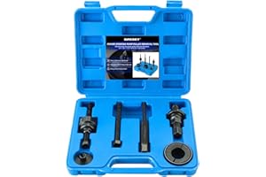 DASBET Power Steering Pump Pulley Removal Tool, Power Steering Pump Pulley Puller/Installer Tool Set Pump Pulley Puller Remover and Installer Set Compatible with Ford, GM, VW and Chrysler Vehicles