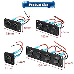Rocker Switch Panel 20A Waterproof On Off 12V