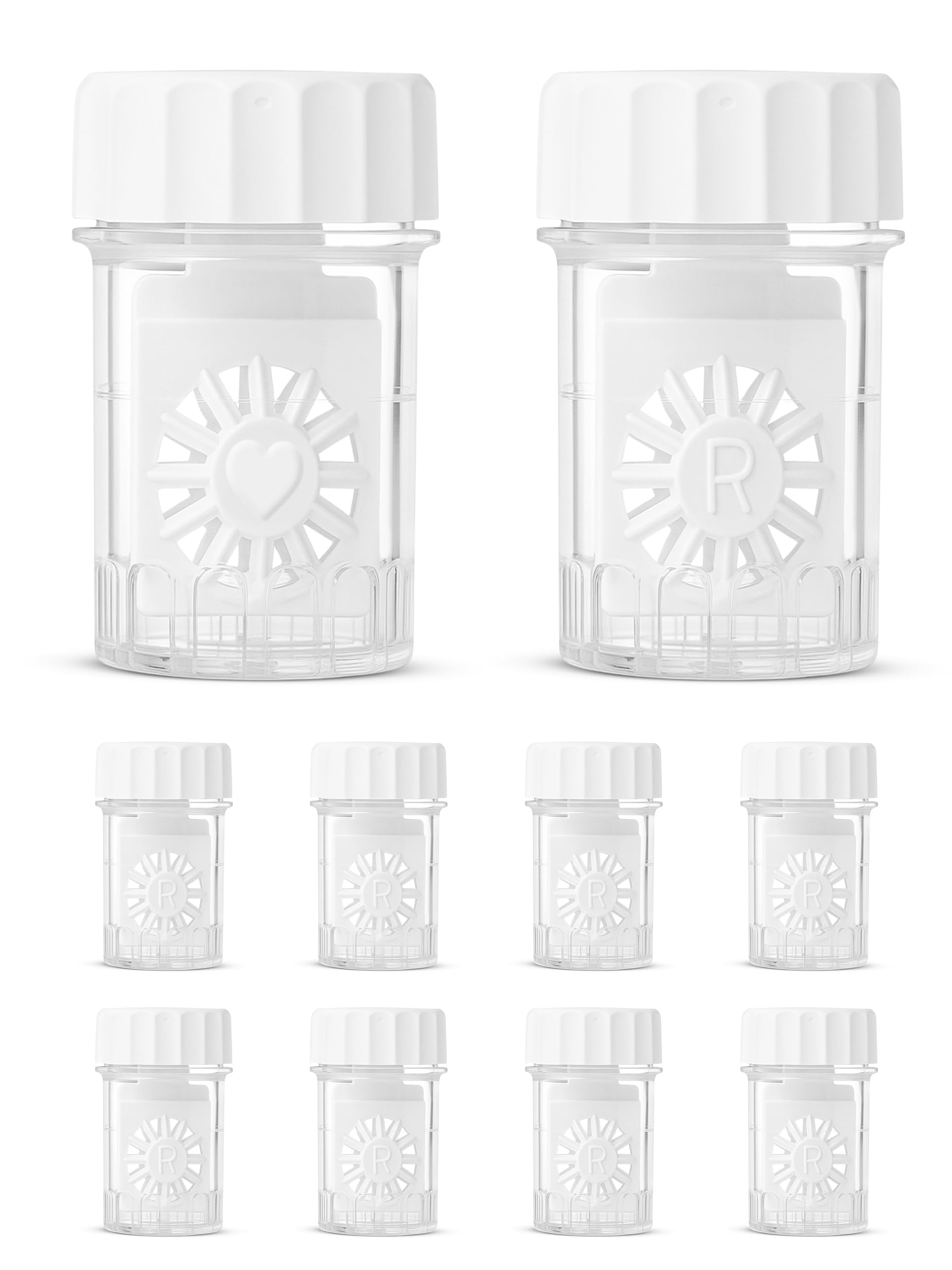 SPORTS WORLD VISION Contact Lens Cases (10 Pieces) Standard Barrel Type Contact Lens Cleaning Container for Everyday Use