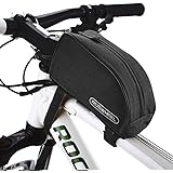 Allnice 12654 1L Outdoor Mountain Bicycle Cycling Frame Front Top PVC Tube Bag Bike Pouch (All Black)