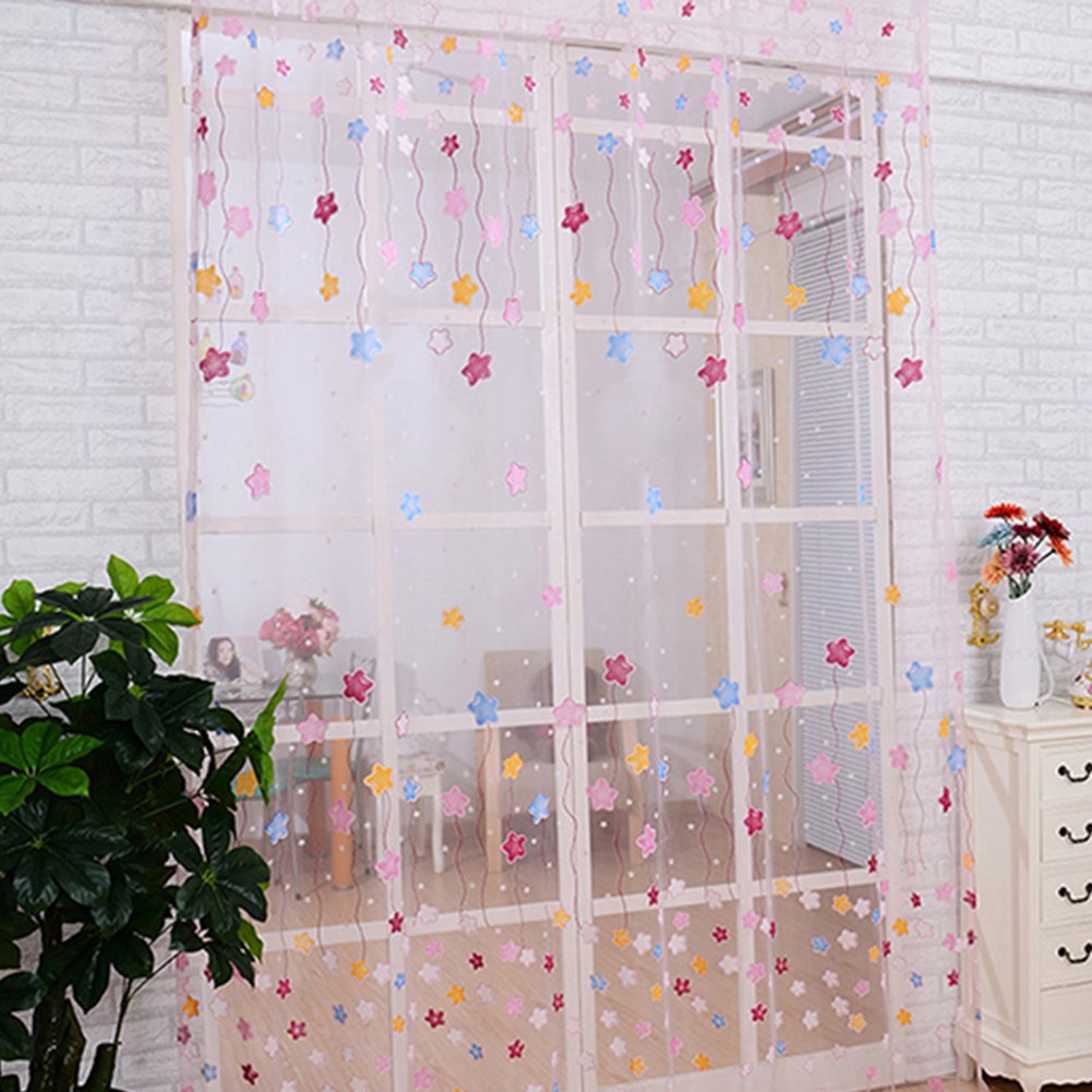 LianLe ventana cortinas de tul de gasa ventana de impresión de