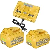 POWTREE 9.0Ah Replacement for Dewalt 20V/60V DCB609 Battery Compatible for Dewalt 20V Flex Volt Battery DCB609 DCB606 DCB612 Cordless Tools-Compatible with All 20V/60V max Battery Chargers