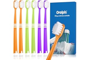 Oralphi Extra Soft Toothbrush for Sensitive Gums, Wide Head Soft Bristle Toothbrush with 10000 Soft Flossing Micro Nano Brist