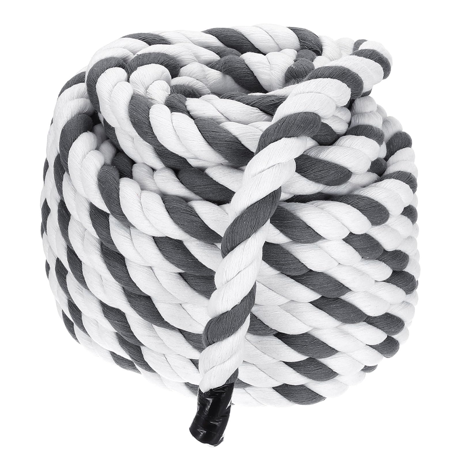 PATIKIL 1 Inch x 50 Feet Natural Twisted Cotton Rope 3 Strand Strong Thick Cotton Rope Tug of War Rope for Railings Crafts Games Home Decor, Gray White — image 1