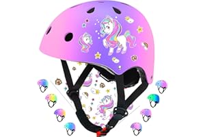 Wemfg Color Gradient Adjustable Kids Bike Helmet Toddler Helmets for 3-5 5-8 8-14 Girls Boys Child Helmet for Multi-Sports Skateboarding Cycling Scooter Roller Skating Balance Bike