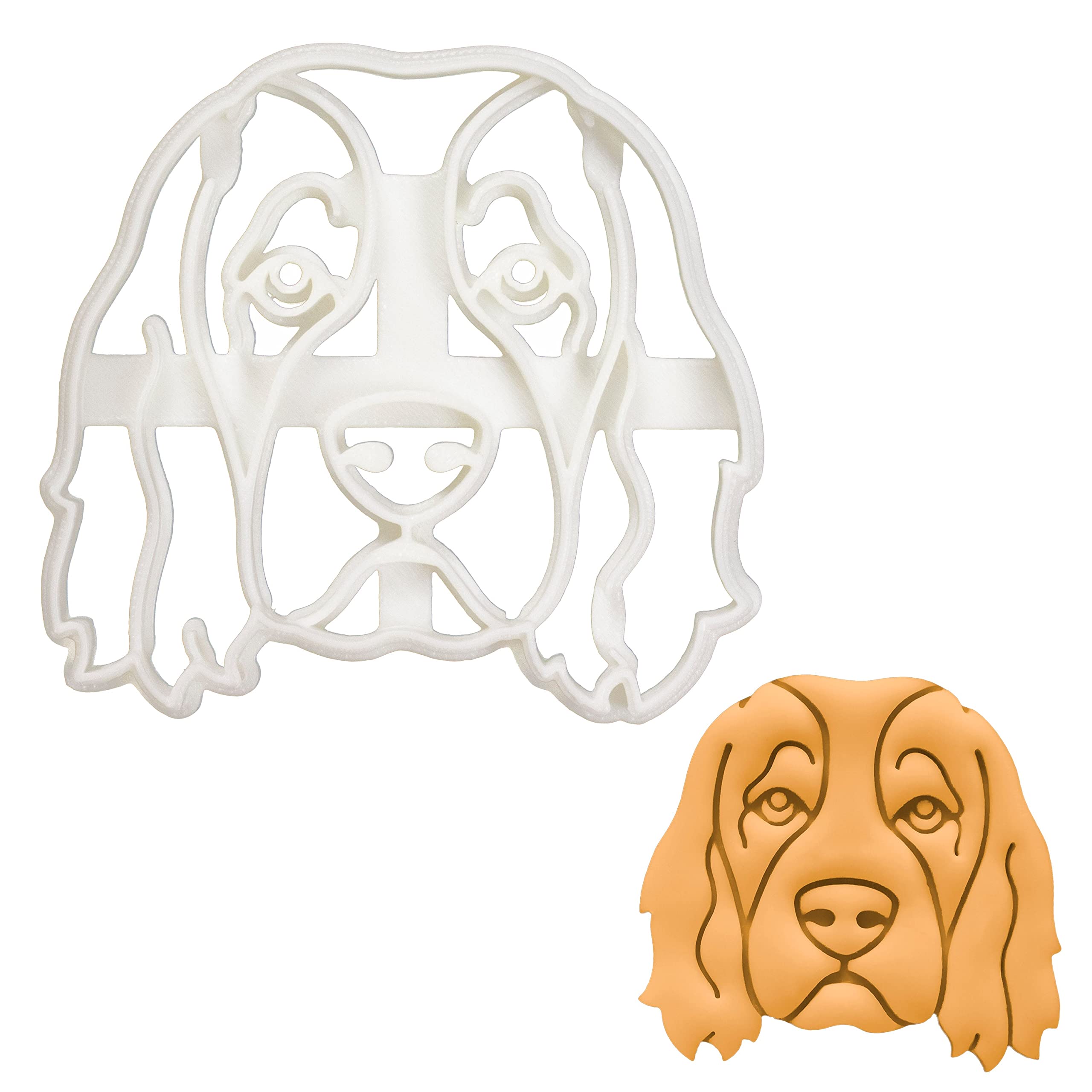 BAKERLOGY Irish Red and White Setter Face Cookie Cutter - Detailed Biscuit Cutter Design for Baking and Crafts, Ideal on Fondant, Dough, Clay