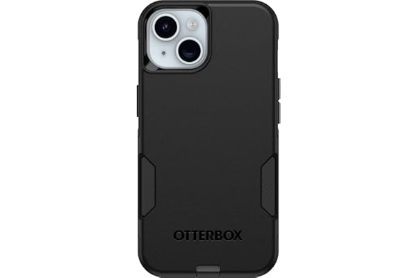 OtterBox iPhone 15, iPhone 14, and iPhone 13 Commuter Series Case - BLACK, slim & tough, pocket-friendly, with port protection
