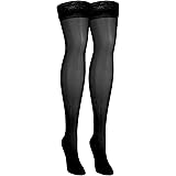 NuVein Sheer Compression Stockings for Women Fashion Silky Sheen Denier Thigh High