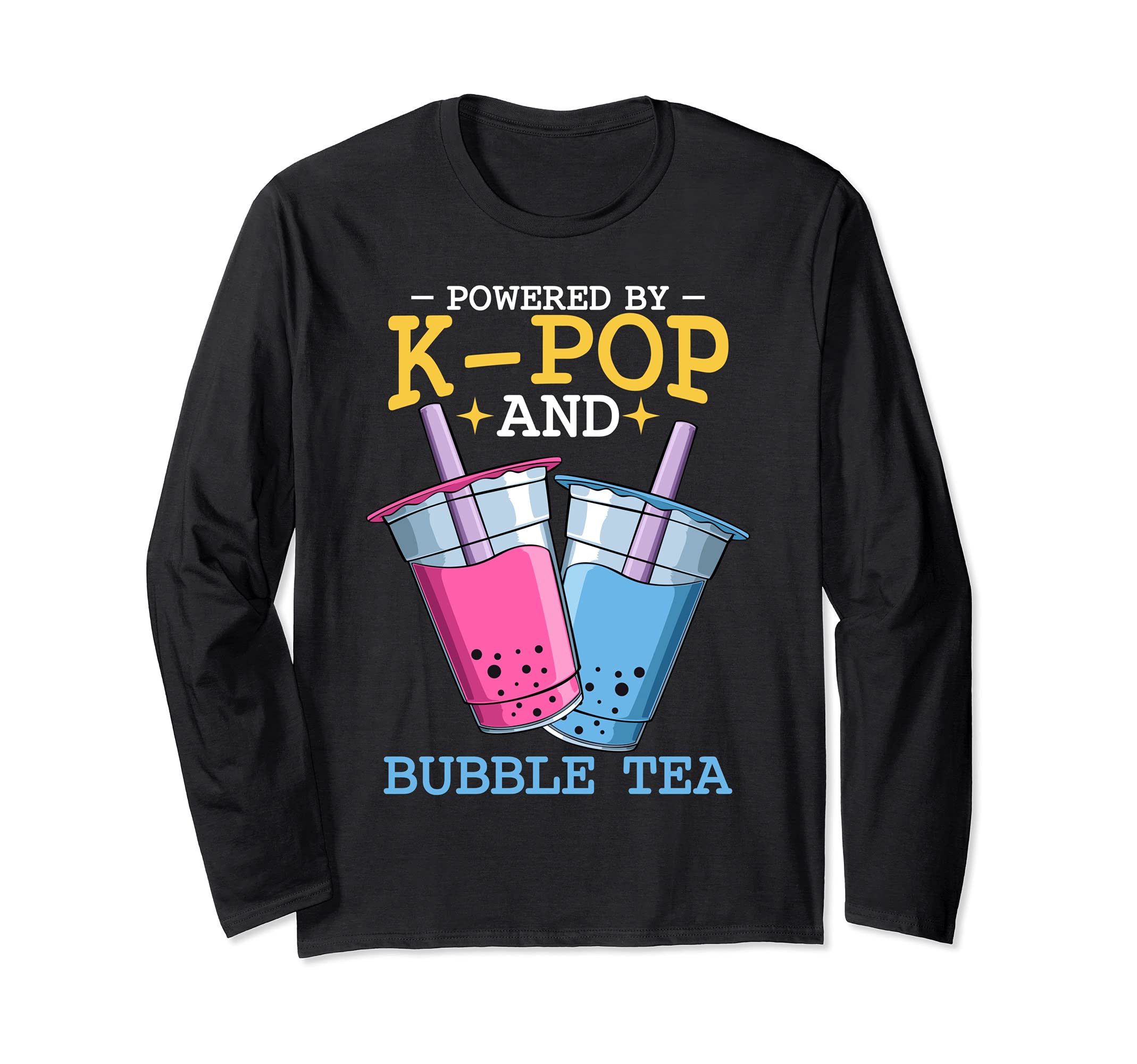 Powered By K-Pop And Bubble Tea Kawaii Korean Drink Lover Long Sleeve T-Shirt