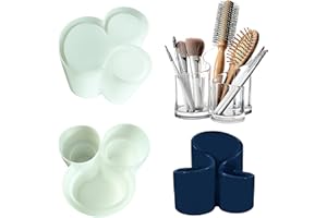 MTBOI Silicone Resin Storage Box, 3 Slot Pen Holder, Makeup Brush Organizer, Lipstick Container, Jewelry Storage, DIY Clay Casting Mold