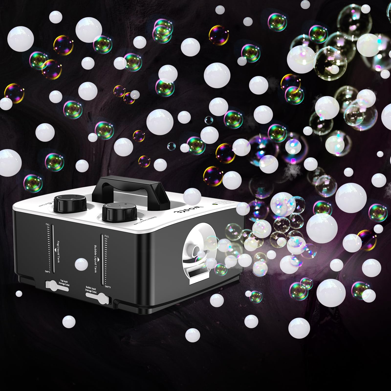 Photo 1 of Fog Machine, No Spill Fog Bubble Machine, Portable Smoke Bubble Machine, Bubble Fogger, Bubble Fog Combo Machine for Indoor Outdoor Party Wedding Birthday Photograph Christmas Halloween