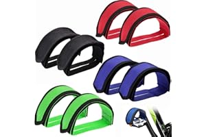 QOOWFEANIG 4 Pairs Bike Pedal Straps Universal Pedal Straps Toe Clips Straps Tape Multicolor Cycling Pedal Straps Bicycle Fee