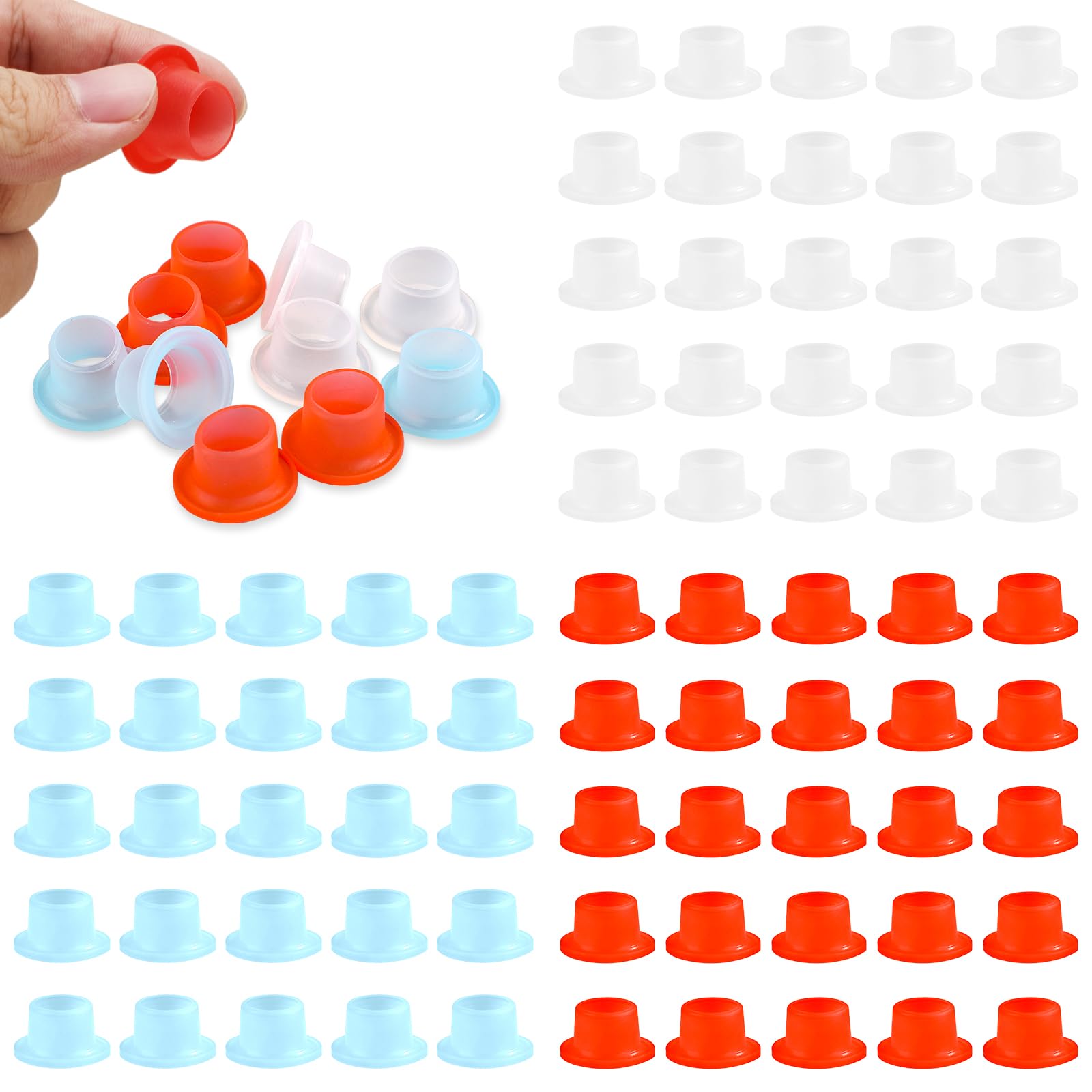 90pcs Faucet Leak-Proof Sealing Gasket, 3 Colors Faucet Tap Gasket Washers 4-Way Universal Prevent Leakage Dripping Silicone Plug Rubber Sealing Rings for Various Plumbing Fixtures