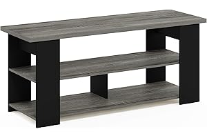 Furinno JAYA TV Stand, French Oak Grey/Black