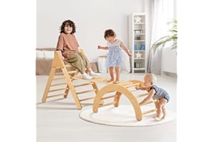 OOOK Pickler-3 Piece Climbing Gym, Montessori Climbing Set Suitable for Toddlers to pre-Schoolers, Indoor Play Gym, Pickler Climbing Triangle Set for Kids Aged 2-6 Years, Pikler for Kids