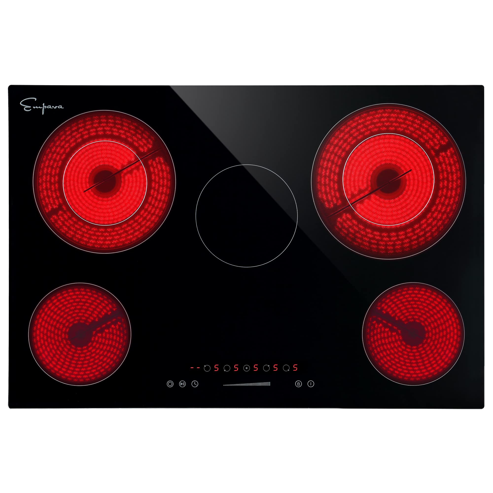 Empava Electric Cooktop, 5 Burners Radiant Stove,240V Hard Wired with 1