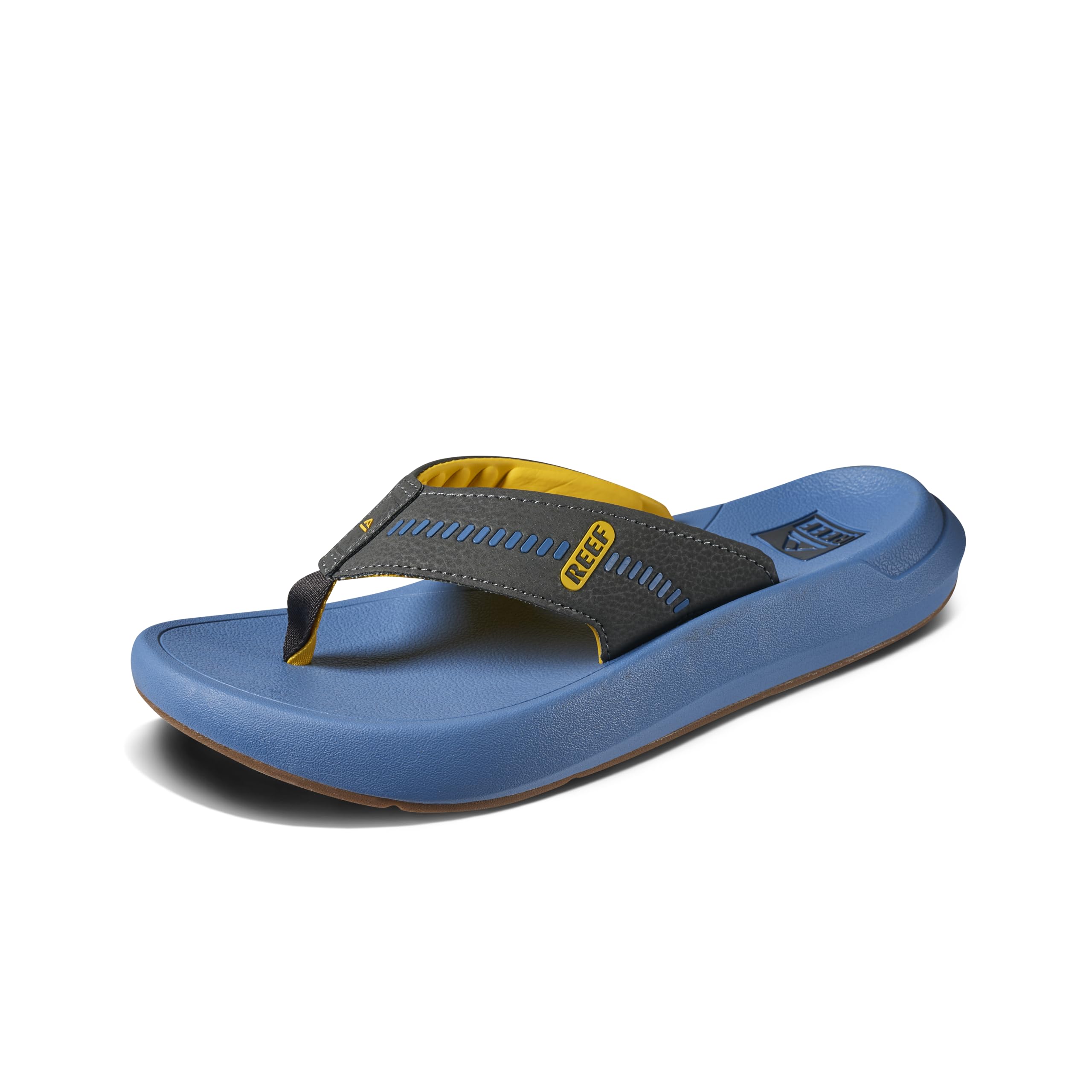 Reef Swellsole Cruiser Mens Recovery Flip Flop, Enhanced Arch Support, Water Friendly, Yellow/Black/Blue, 6 Image