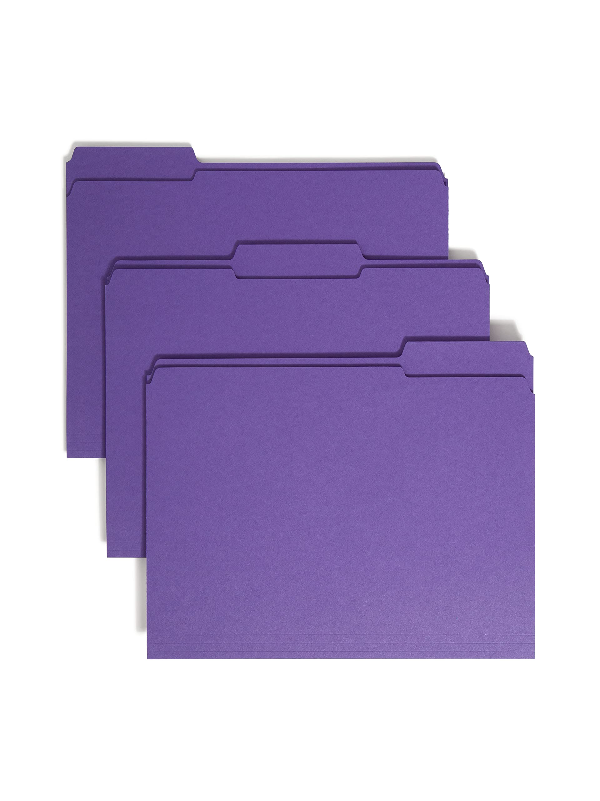 Smead File Folder, Reinforced 1/3-Cut Tab, Letter Size, Purple, 100 per Box (13034)