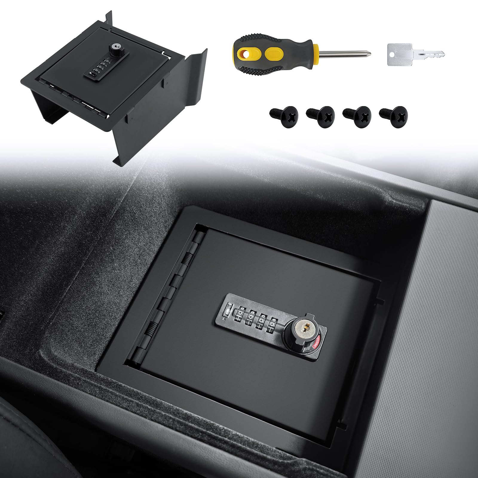 Photo 1 of *** UNKNOWN IF MISSING HARDWARE/PARTS***tslpuls Fit forTesla Model Y Juniper 2025 & Model 3 Highland 2024 2025 Center Console Safe Box - Secure Lockable Storage Organizer with Combination Lock, Privacy Protection Upgrade