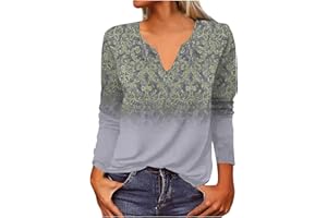 HTHLVMD Oversized Womens Fall Long Sleeve v Neck Button Tops Casual Slim Fashion Print Top Blouse T-Shirt Bottom Shirt