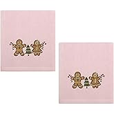 Avanti Linens - Hand Towels, Soft & Absorbent Cotton Velour, Holiday Bathroom Essentials, Set of 2 (Gingerbread People)