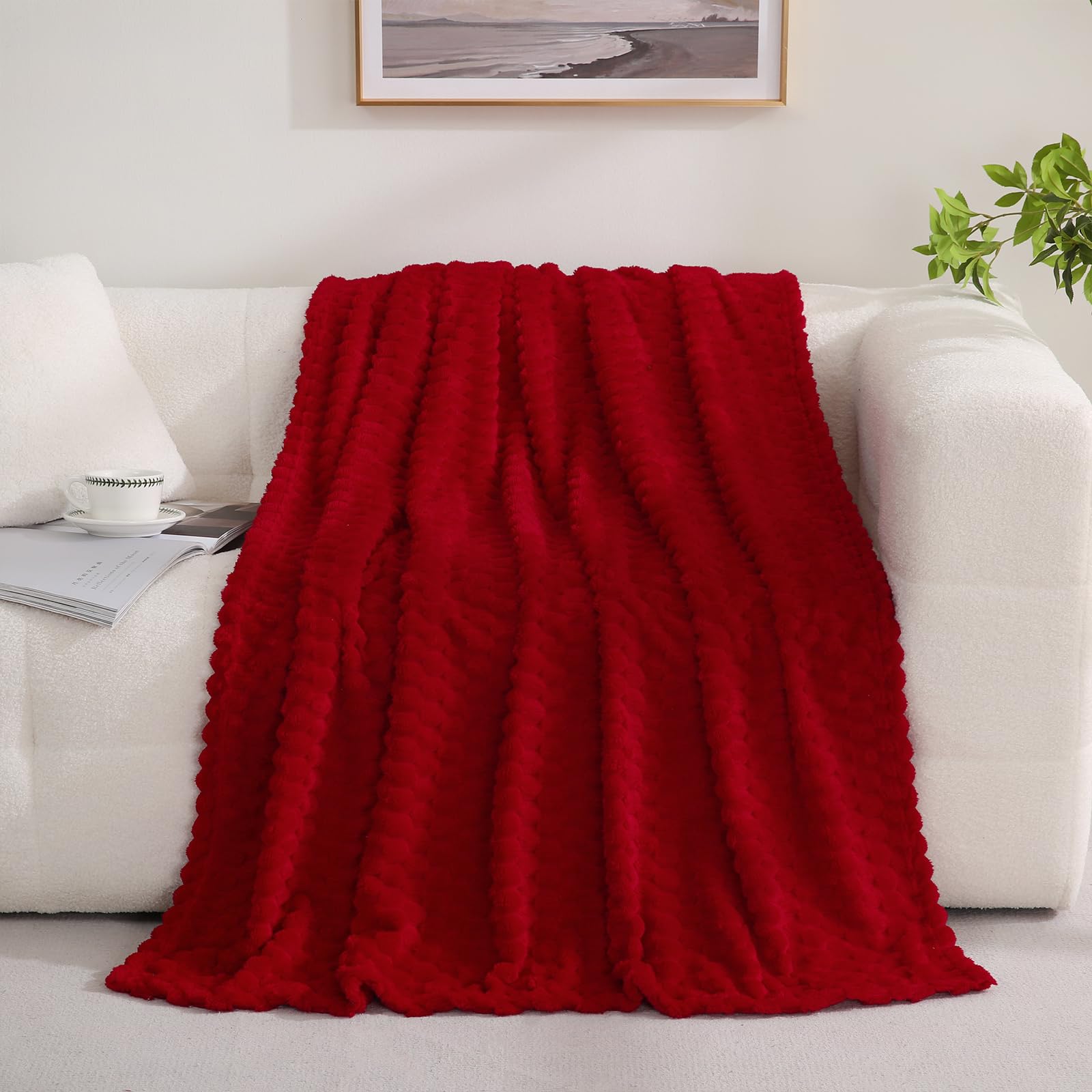 Red Throw Blanket 50"×70" inches Gifts for Mom