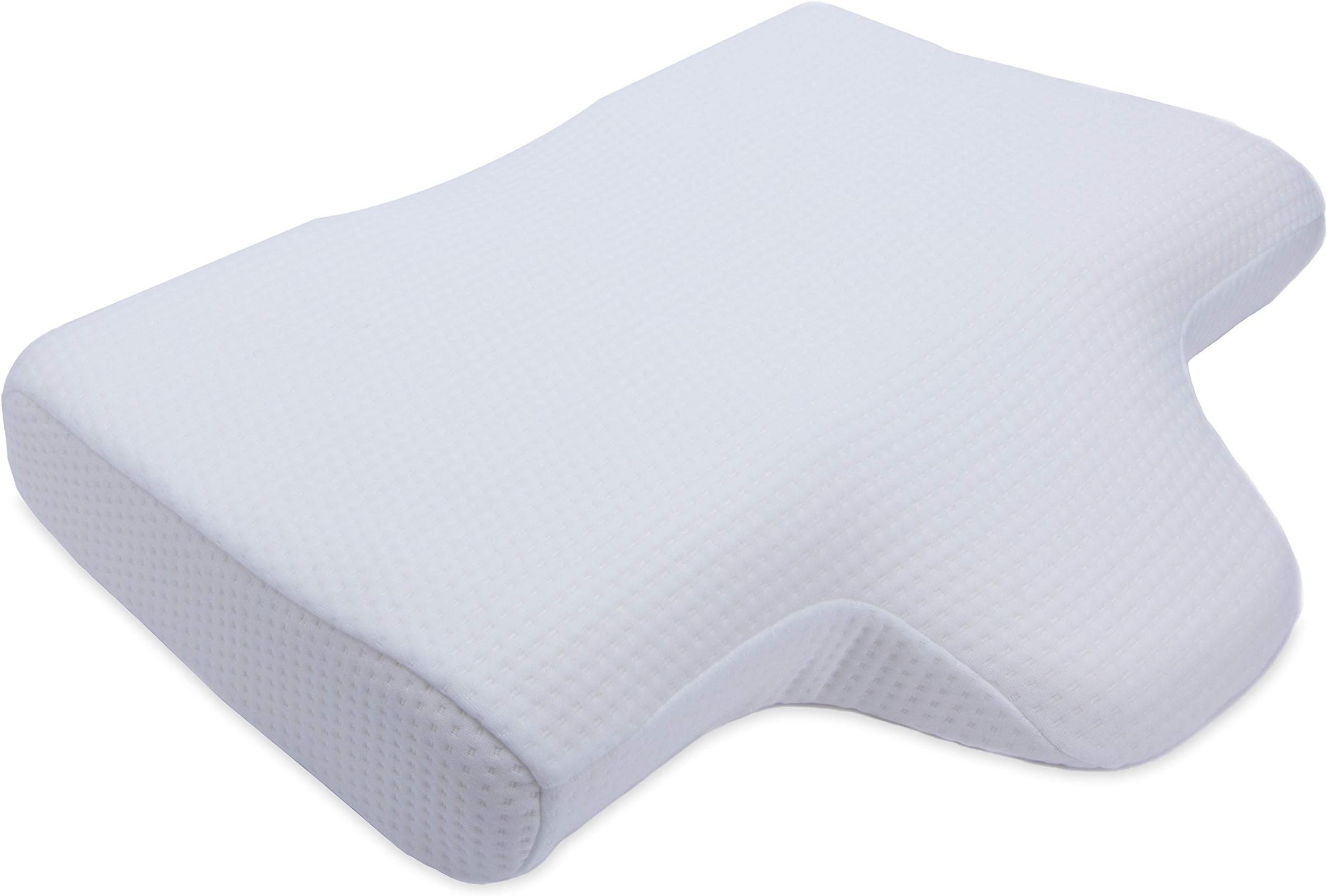 Cheer Collection Memory Foam Therapeutic Neck Pillow with Contoured Head Support Cradle and Wedge Extension for Back and Side Sleepers, Machine Washable Breathable Cover