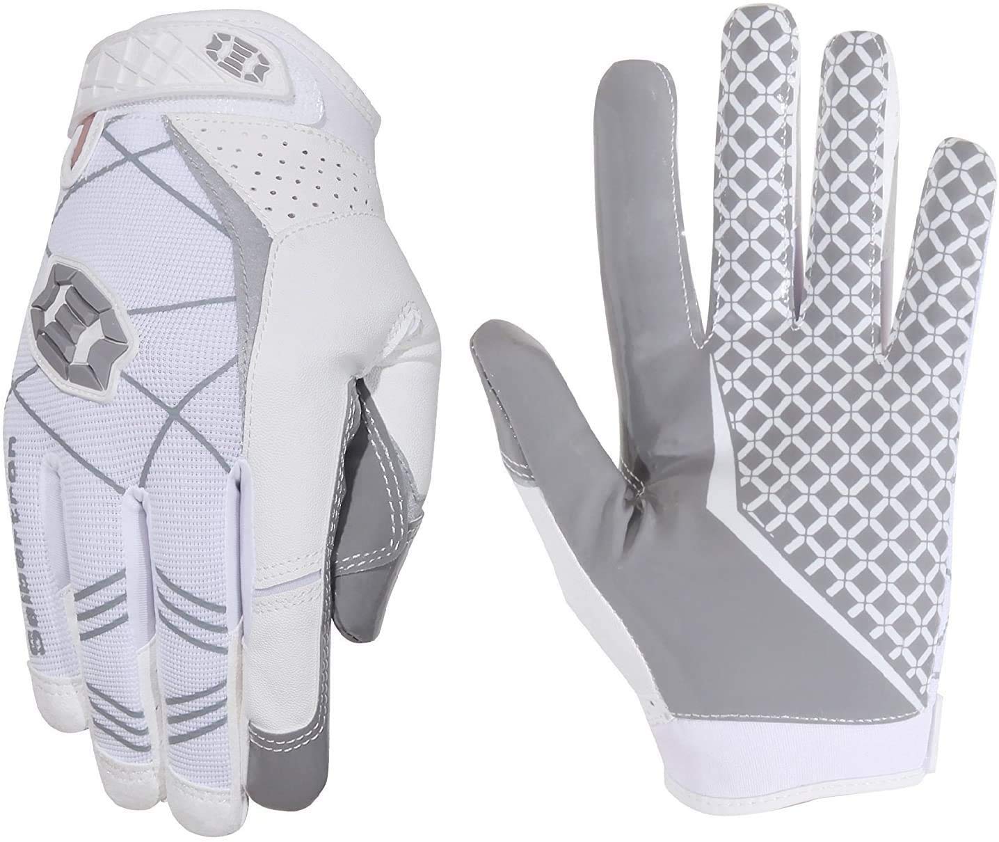 Seibertron Pro 3.0 Elite Ultra-Stick Sports Receiver Glove American Football Gloves Youth and Adult (White, XXS)
